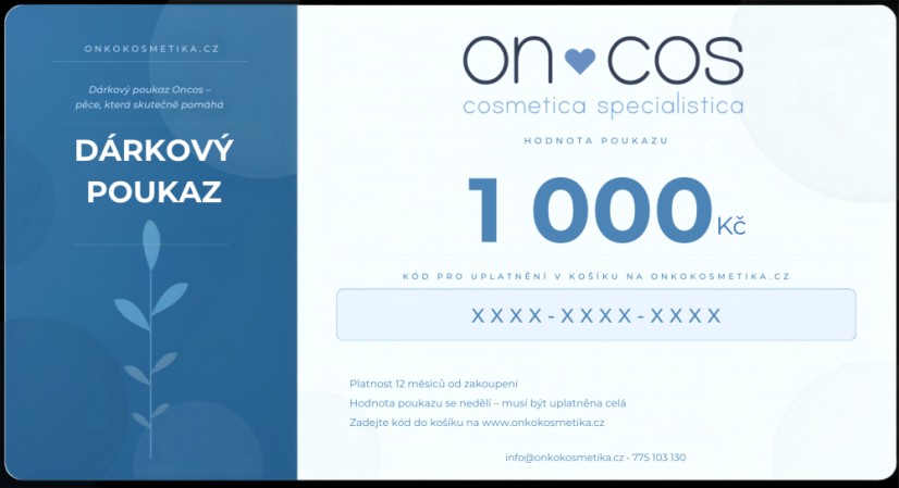 💙 Dárková poukázka péče Oncos 1000