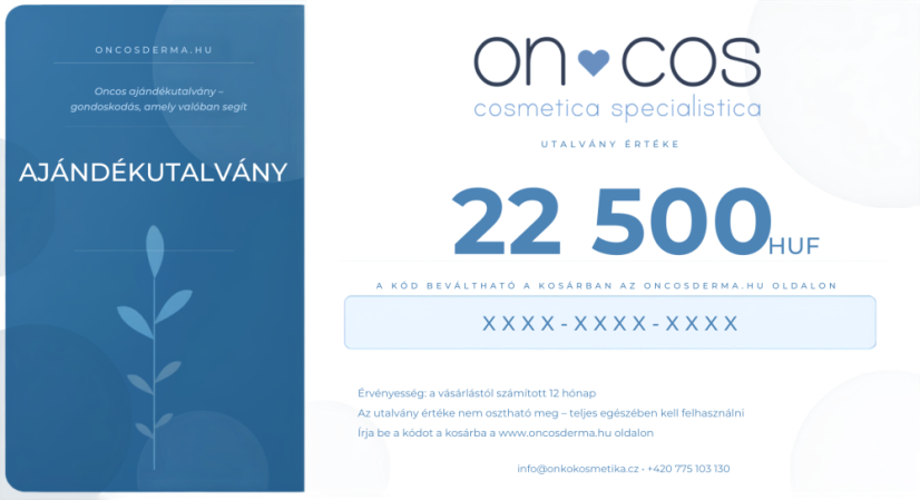 💙 Oncos ajándékutalvány - Hodnota poukázky: 30000