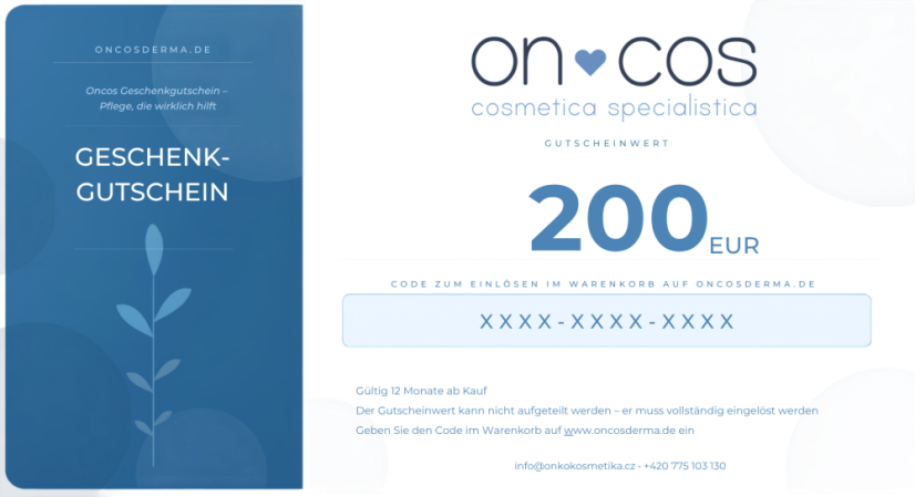 💙 Oncos Pflege-Geschenkgutschein - Hodnota poukázky: 100